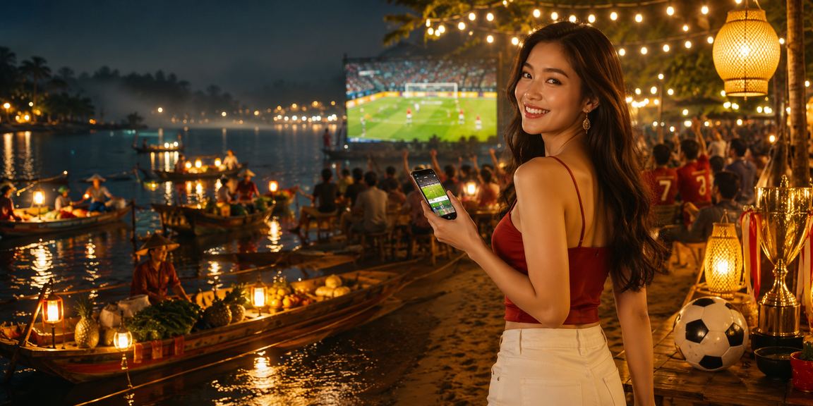 Người hâm mộ theo dõi cá cược bóng đá tại chợ đêm Đà Lạt với không khí sôi động